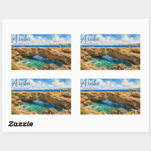 Aruba Natural Bridge rock formation Caribbean Rectangular Sticker