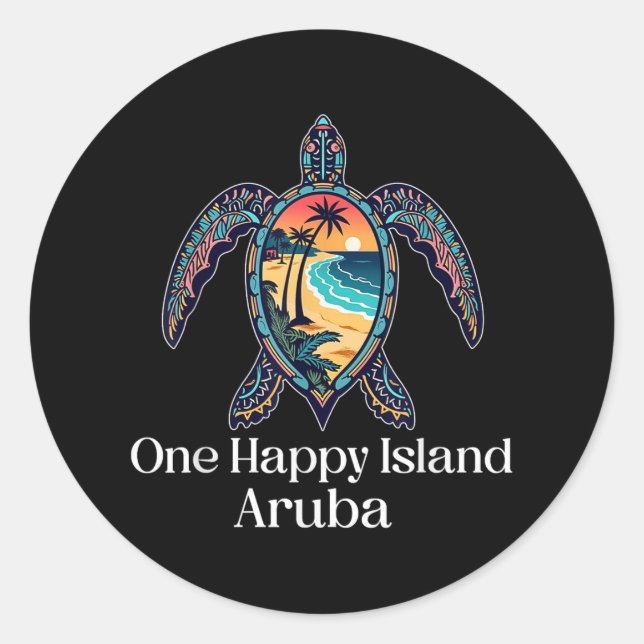 Aruba One Happy Island Aruban Souvenir Vacation Me Classic Round Sticker (Front)