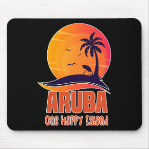 Aruba One Happy Island Beautiful Sunset Beach Mouse Pad