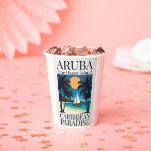Aruba One Happy Island Paper Cups