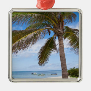 Aruba, palm tree on beach metal tree decoration