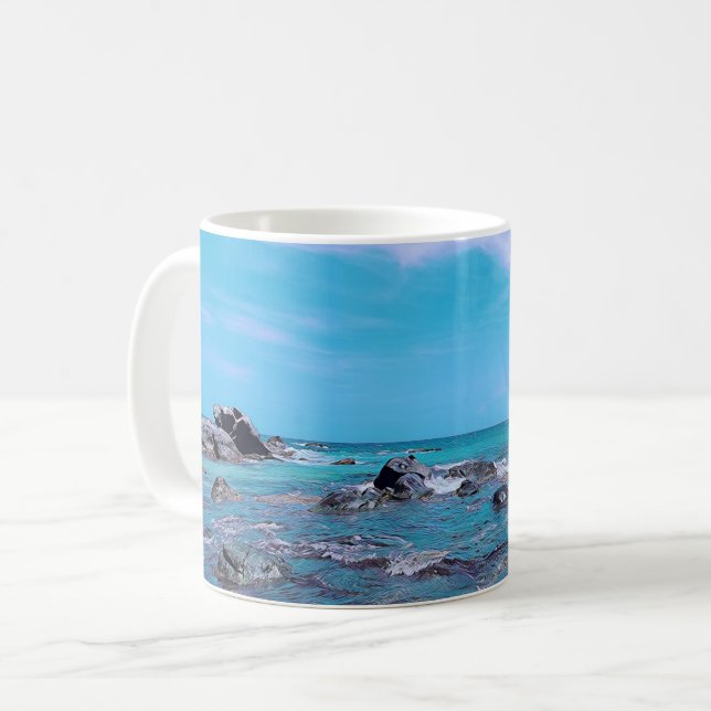 Aruba Rocky Caribbean Sea  Coffee Mug (Front Left)