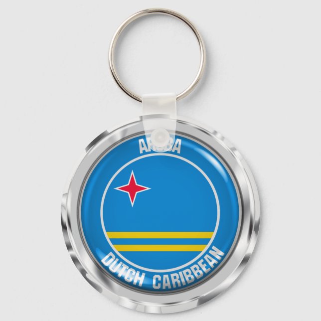 Aruba Round Emblem Key Ring (Front)
