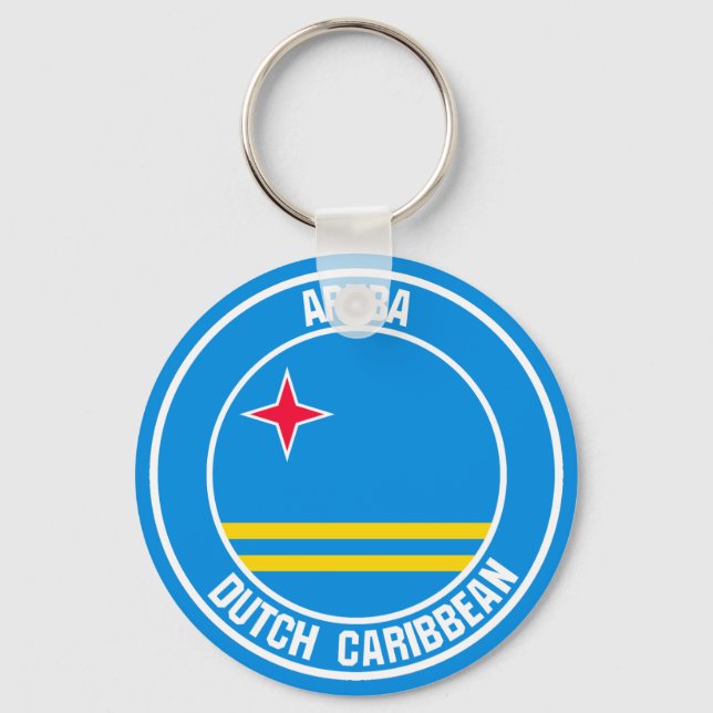 Aruba Round Emblem Key Ring (Front)
