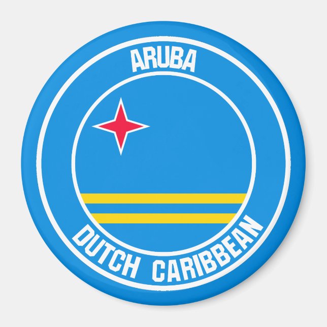 Aruba Round Emblem Magnet (Front)