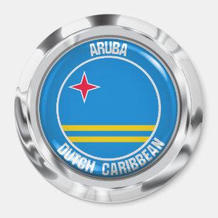 Aruba Round Emblem Magnet