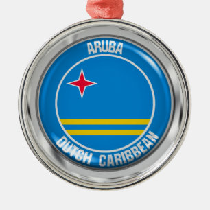 Aruba Round Emblem Metal Ornament