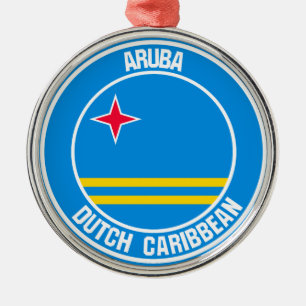 Aruba Round Emblem Metal Ornament
