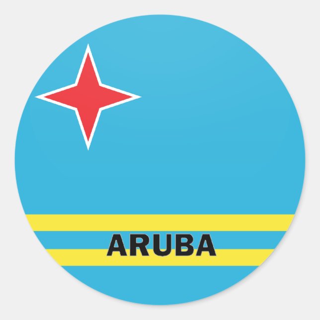 Aruba Roundel quality Flag Classic Round Sticker (Front)