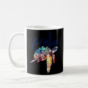 Aruba Sea Turtle Antilles Floral Matching Family V Coffee Mug