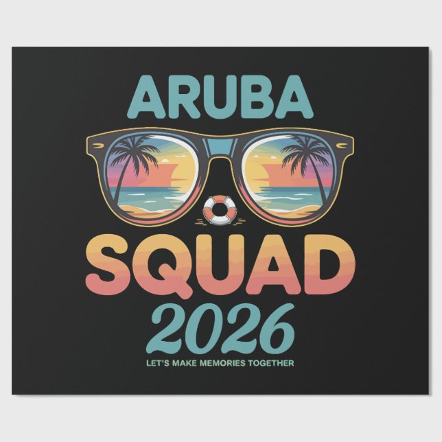 Aruba Squad 2026 Retro Wrapping Paper (Flat)