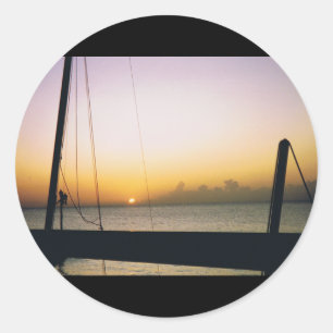 Aruba Sunset Classic Round Sticker