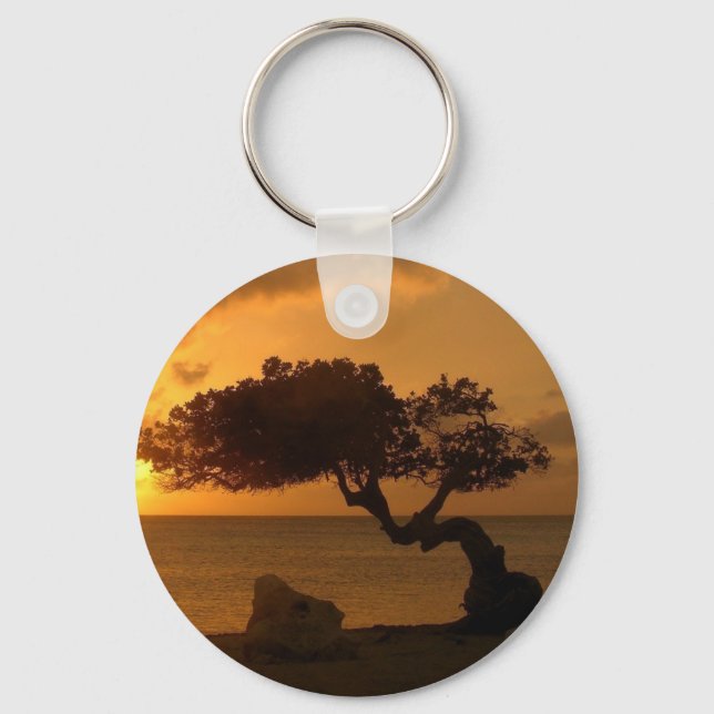 Aruba Sunset Divi Divi Tree Key Ring (Front)