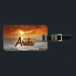 Aruba sunset luggage tag<br><div class="desc">stunning beach sunset background</div>