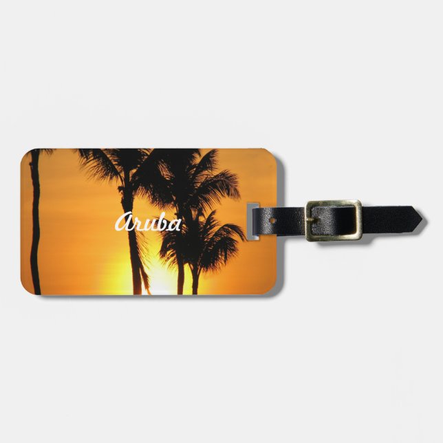 Aruba Sunset Luggage Tag (Front Horizontal)