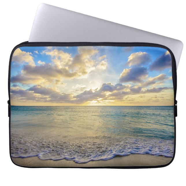 Aruba Sunset over Moving Sea Laptop Sleeve (Front)