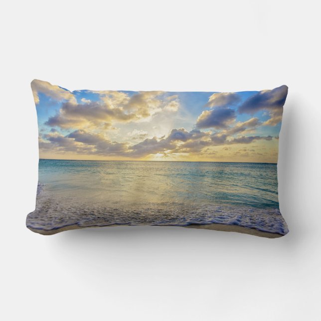 Aruba Sunset over Moving Sea Lumbar Cushion (Front)
