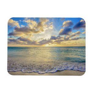 Aruba Sunset over Moving Sea Magnet