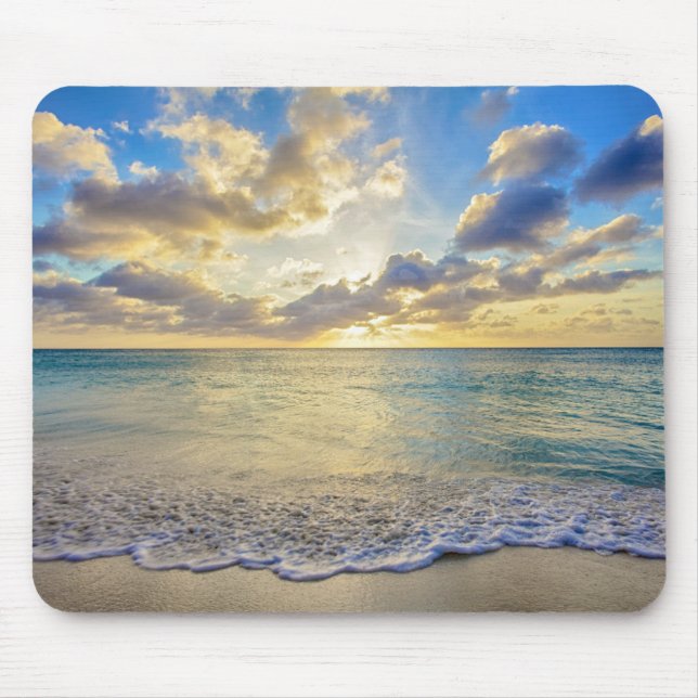 Aruba Sunset over Moving Sea Mouse Pad (Front)