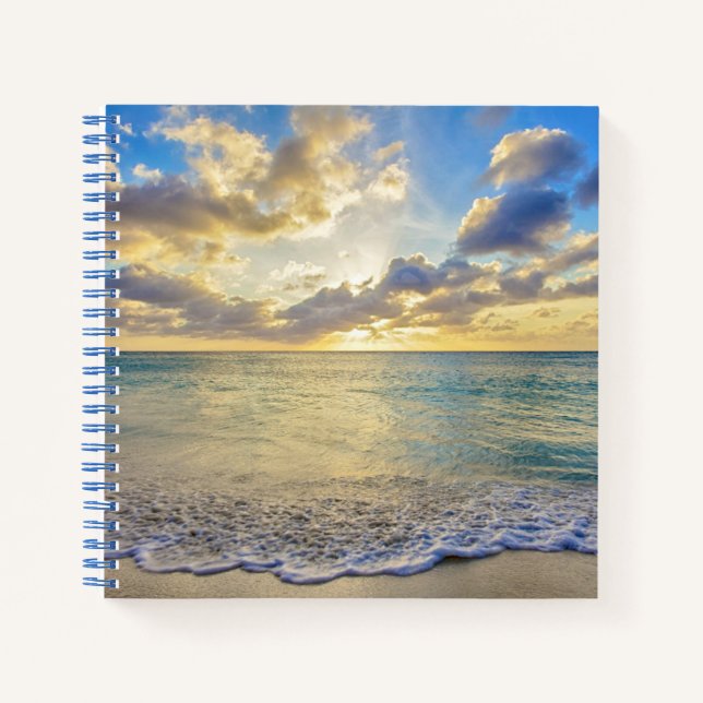 Aruba Sunset over Moving Sea Notebook (Front)
