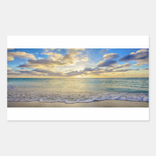 Aruba Sunset over Moving Sea Rectangular Sticker
