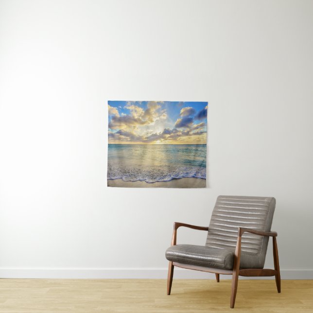 Aruba Sunset over Moving Sea Tapestry (In Situ (Horizontal))