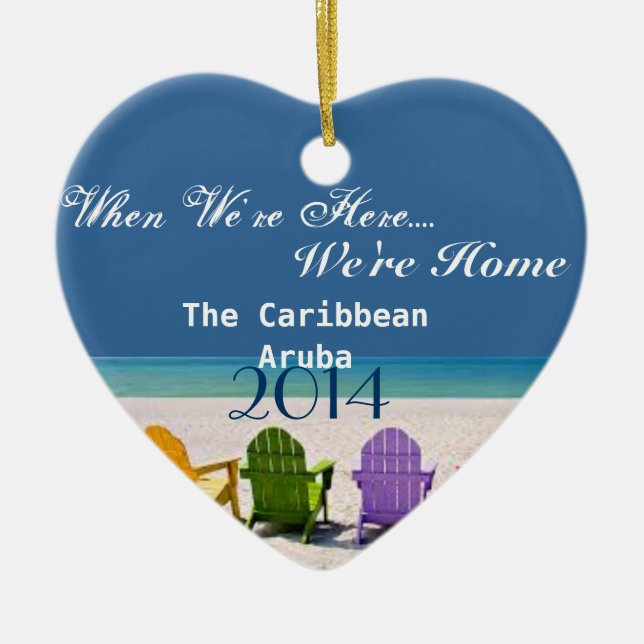 ARUBA, THE CARIBBEAN- BEACH LOVER GIFT ORNAMENT (Front)