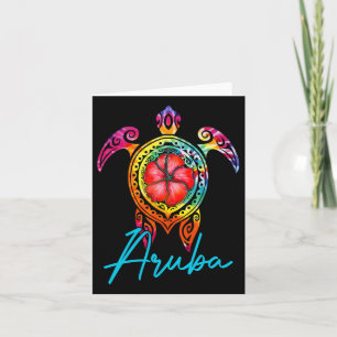 Aruba Tie Dye Sea Turtle Card