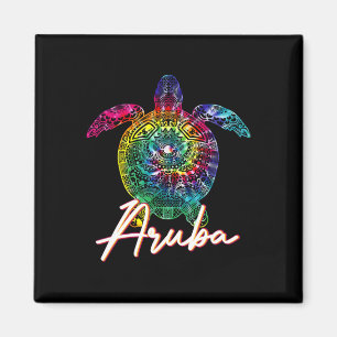 Aruba Tie Dye Sea Turtle Matching Family Vacation  Magnet