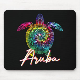 Aruba Tie Dye Sea Turtle Matching Family Vacation Mouse Pad