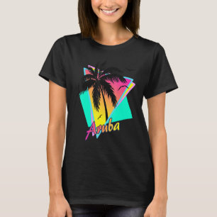 Aruba Tropical Summer Beach Palm Tree Sunset T-Shirt