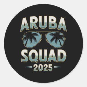Aruba Vacation Squad 2025 Matching Family Vacation Classic Round Sticker