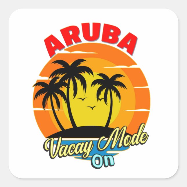 Aruba Vacay Mode On Family Group Matching Travel  Square Sticker (Front)