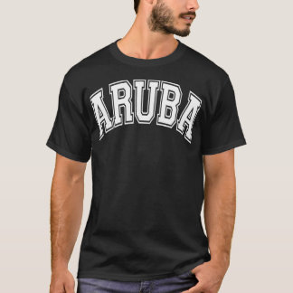 Aruba Varsity Style Pink with White Tet  T-Shirt