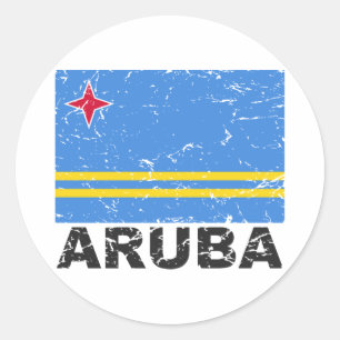 Aruba Vintage Flag Classic Round Sticker