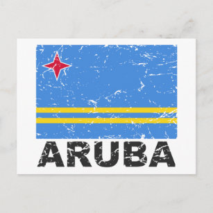 Aruba Vintage Flag Postcard