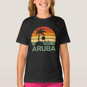 Aruba Vintage Palm Trees Summer Beach T-Shirt