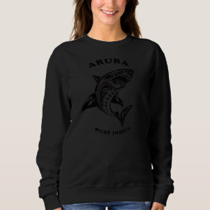 Aruba West Indies Vintage Retro Tribal Shark Vacat Sweatshirt