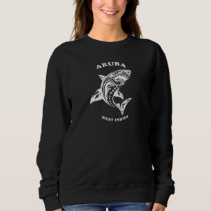 Aruba West Indies Vintage Retro Tribal Shark Vacat Sweatshirt