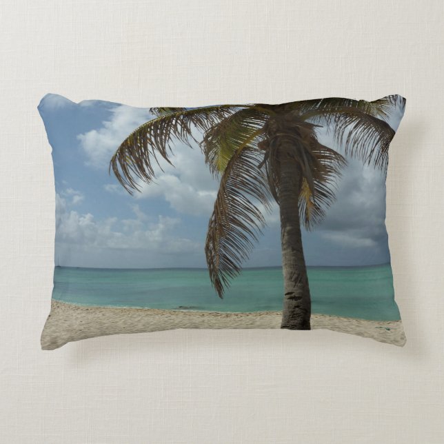 Aruban Beach I Beautiful Nature Scene Decorative Cushion (Front)