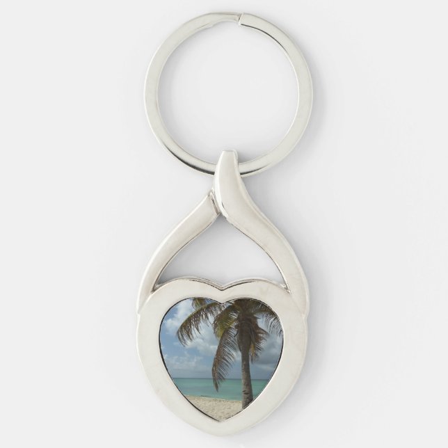 Aruban Beach I Beautiful Nature Scene Key Ring (Front)