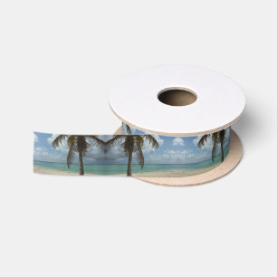 Aruban Beach I Beautiful Nature Scene Satin Ribbon