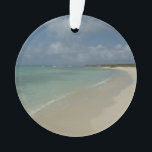 Aruban Beach II Beautiful Nature Scene Ornament<br><div class="desc">Sometimes you just want to get away to somewhere warm and tropical, and this picture sums up the experience. This tropical scene shows the white sand beach of Aruba. Check out our store for more beautiful photos of perfect Caribbean beaches. This picture is also featured as the widescreen wallpaper "Aruban...</div>