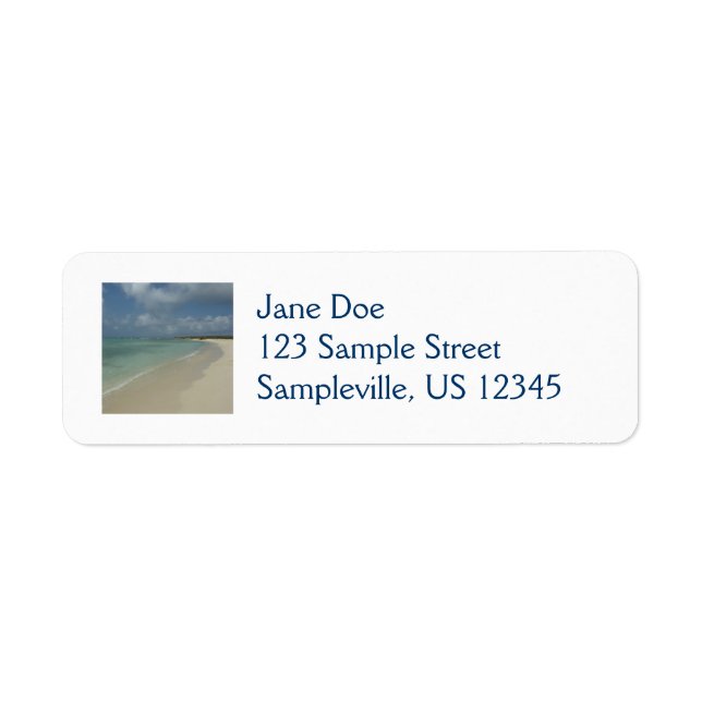 Aruban Beach II Beautiful Nature Scene Return Address Label (Front)