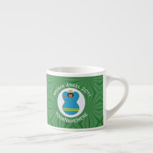 Aruban Flag Angel Christmas Personalised Espresso Cup