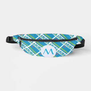 Aruban Flag Tiled Monogrammed  Bum Bags