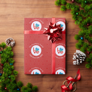 Aruban Red Letters LOVE Flag Personalised Wrapping Paper