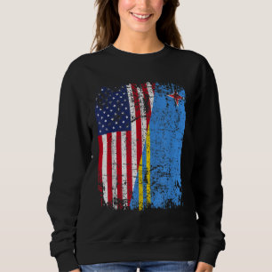 ARUBAN ROOTS Half American Flag ARUBA FLAG Sweatshirt