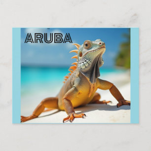 Arubas awesome lizards holiday postcard