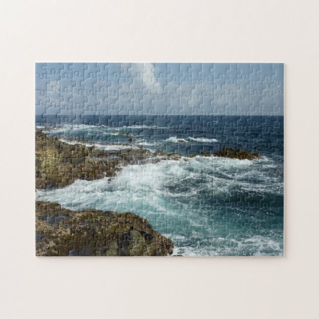 Aruba's Rocky Coast and Blue Ocean Jigsaw Puzzle (Horizontal)